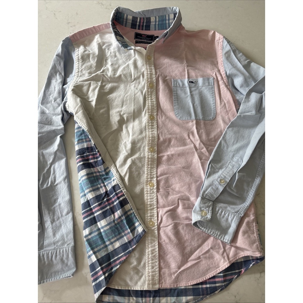 Vineyard Vines Men's M Party Oxford Slim Fit Tucker Plaid Preppy Coastal Madras